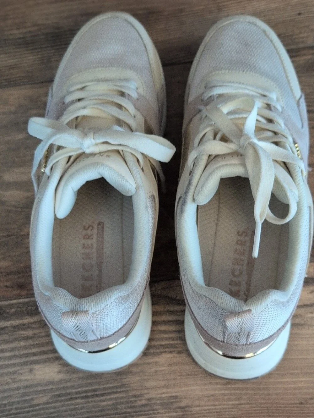 Skechers Runway Posh Girl Natural Gold Sneakers 9           C215
